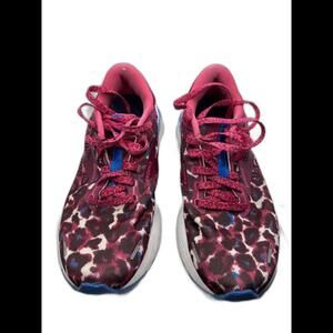 Brooks Women's Sneakers in Pink and Blue Leopard Print